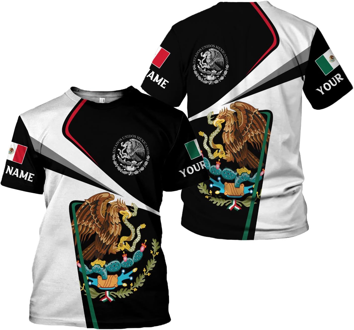 Personalized Name Mexican Shirts for Men, Customized Mexico Shirts for Men, Mexico Shirts for Women Mexico Shirt Eagle Flag