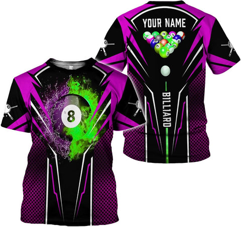 Parvii Personalized Billiards Shirt for Men, 8 Ball Pool Shirt, Billiards Gift