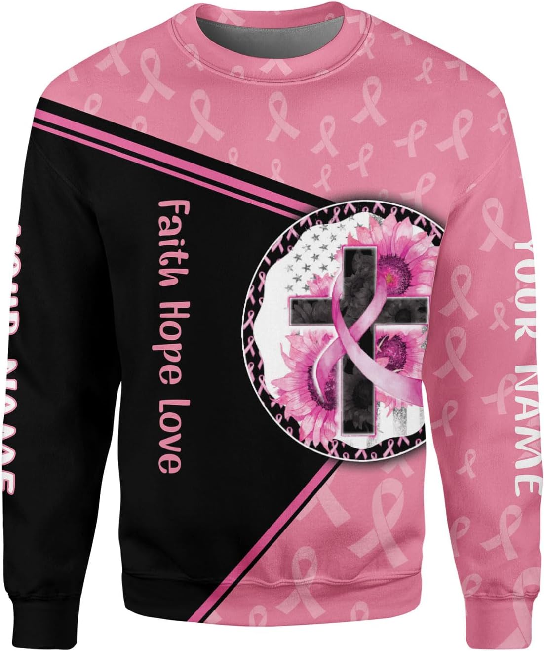 Mostprints Personalized Name Breast Cancer Shirts for Women 3D, Breast Cancer Shirt, Breast Cancer Gifts for Women S-5XL