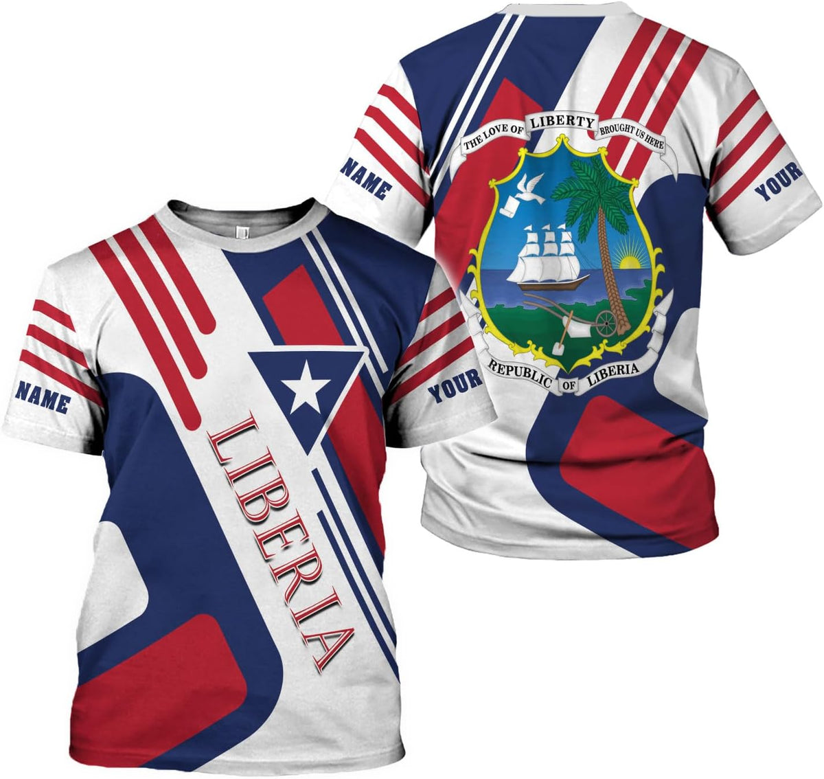 Royal Fight Personalized Liberia Shirts Liberian Pride Flag Shirt Liberia Flag Shirts Liberia Flag Gift T-Shirt for Men Women