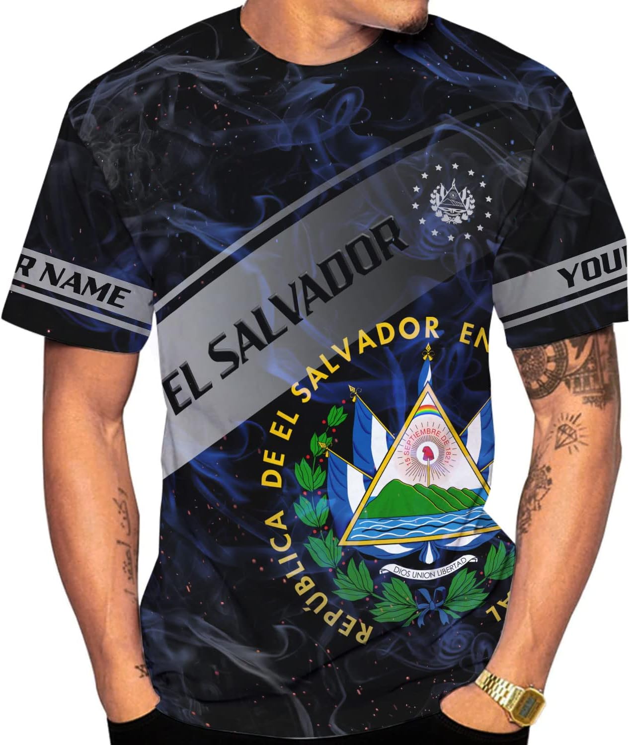AOVL Custom El Salvador 3D Shirt for Men Camiseta De El Salvador Flag Shirt Salvadorans Pride Jersey El Salvadoreña Tshirt