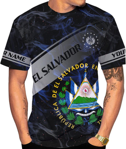 AOVL Custom El Salvador 3D Shirt for Men Camiseta De El Salvador Flag Shirt Salvadorans Pride Jersey El Salvadoreña Tshirt
