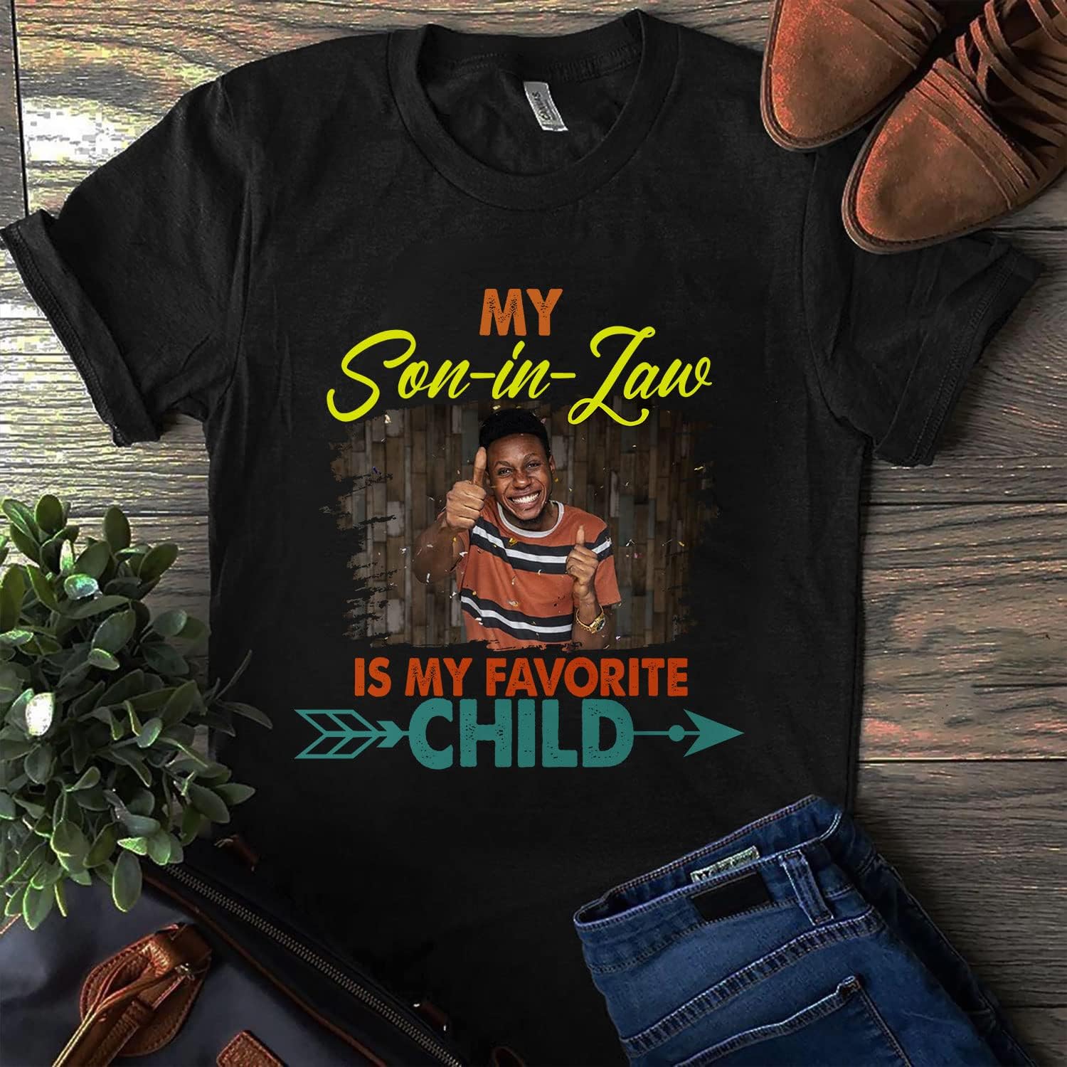 HomeDesign Personalized My Son in Law is My Favorite Child Shirt, Son in Law Tshirt, My Favorite Child is My Son in Law Shirt