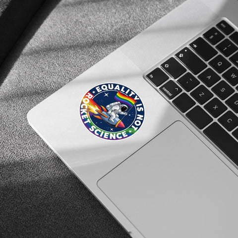 3Pcs Equality is Not Rocket Science Sticker LGBTQ Gay Lesbian Trans Bisexual Rainbow Flag Gift Stickers Pride Month Astronaut LGBT Equality Decal for Laptop Bottle Phone Car Hard Hat Helmet 3"x3"