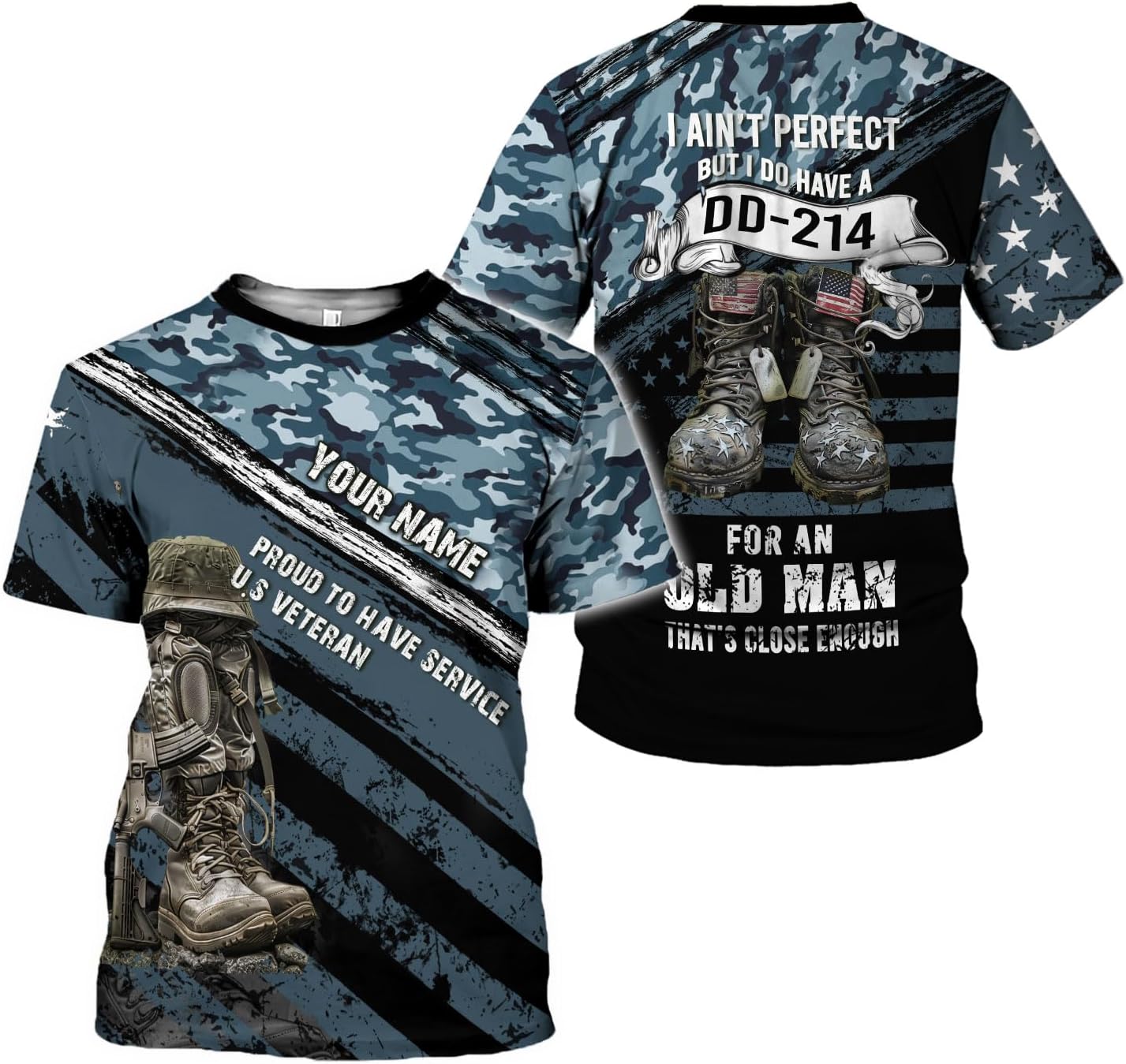 LigtHuy Personalized Name Veteran Shirt 3D, Us Army Shirt, Veteran Shirts, Veteran Shirts for Men, Veteran T Shirts for Men