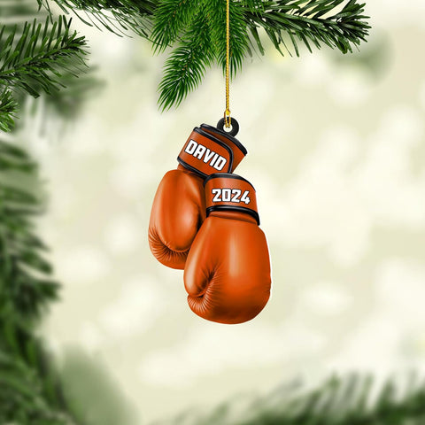 Personalized Boxing Ornament, Boxing Glove Ornament, Boxing Gloves Christmas Ornament 2024, Boxing Ornaments Christmas Tree Boxing Ornament Keepsake Kick Boxing Ornament Gift for Boxing Lovers (BXN2)