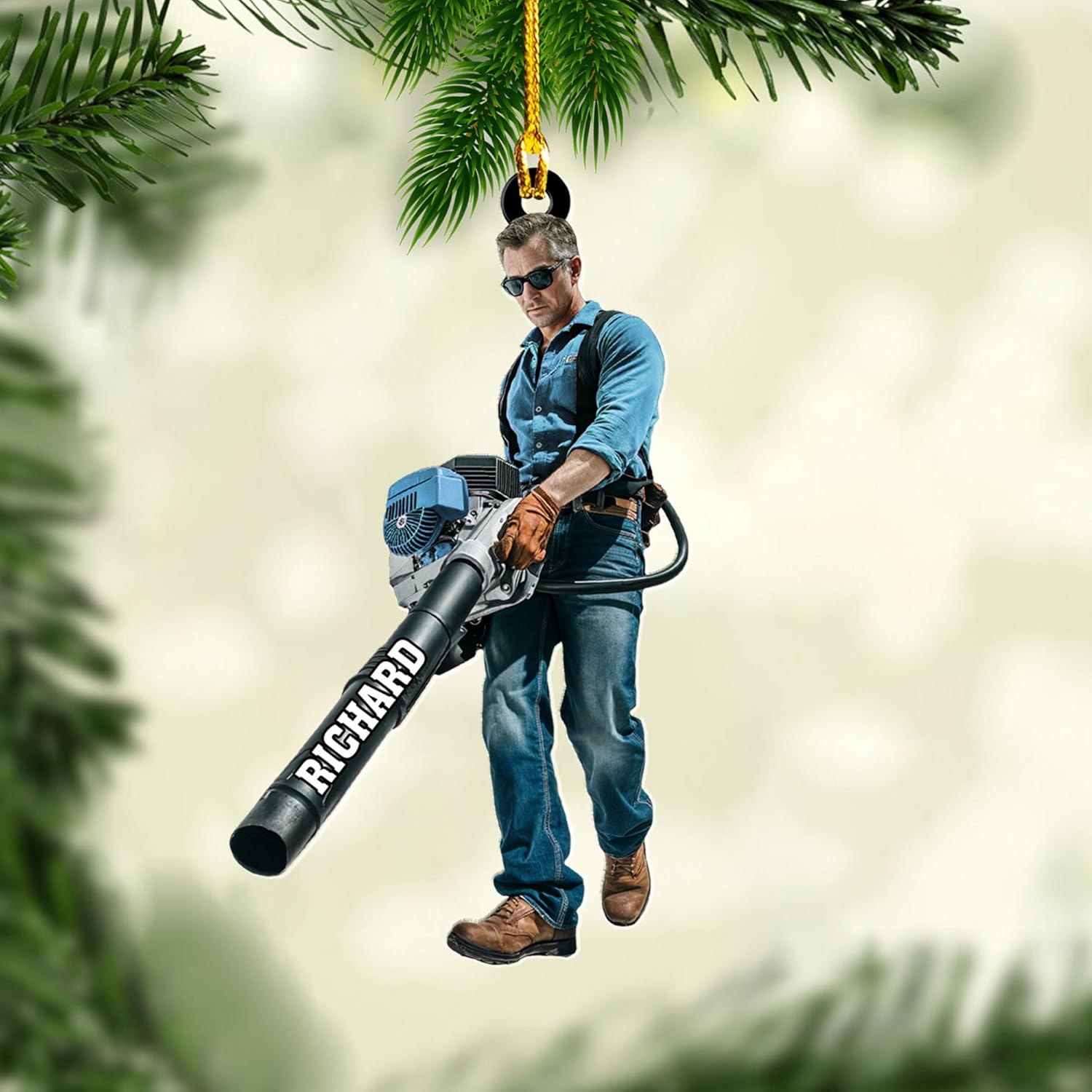 Personalized Leaf Blower Ornament Leaf Blower Christmas Ornament, Leaf Blowers Ornament Christmas, Leaf Blowers Ornament for Christmas Tree Decor Hanging Leaf Blowers Gift Xmas (1, LB2)