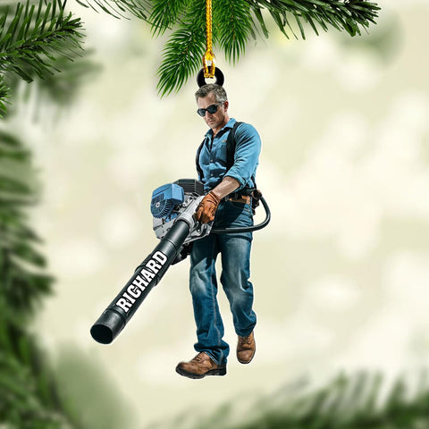 Personalized Leaf Blower Ornament Leaf Blower Christmas Ornament, Leaf Blowers Ornament Christmas, Leaf Blowers Ornament for Christmas Tree Decor Hanging Leaf Blowers Gift Xmas (1, LB2)