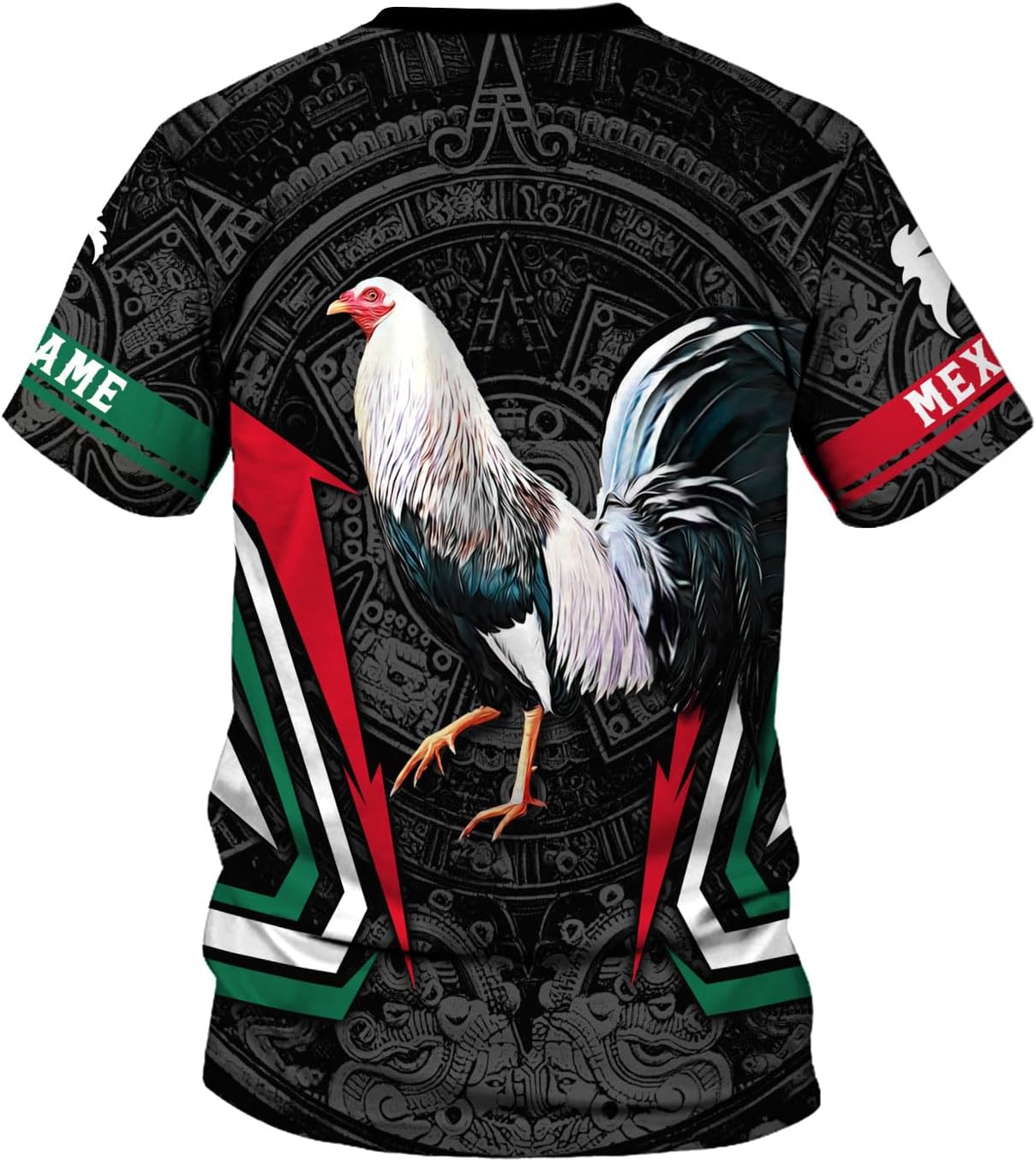 Woseprints Personalized Name Mexican Shirts for Men, Rooster Mexico Shirts for Men, Mexico Shirt Eagle Flag Mexican Eagle