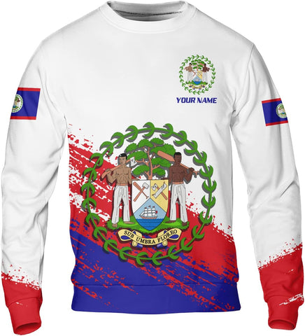 Personalized Belize Shirt for Men and Women, Coat of Arms of Belize Flag Flag Shirt, Belizean Country Flag Gift
