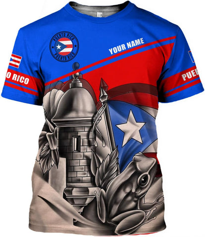 Personalized Puerto Rico Shirt, Puerto Rican T-Shirts for Women Men, Puerto Rico Flag Shirt, Pride T-Shirt for Puerto Rican