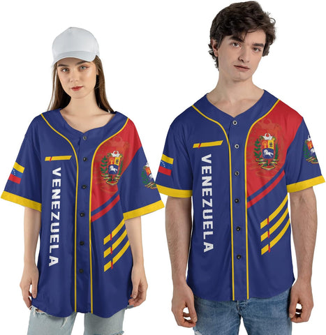 Personalized Name Venezuela Baseball Jersey Shirt, Venezuela Jersey for Men and Women Baseball Jersey Shirt Unisex S-5XL