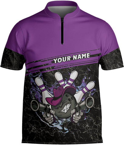 Homedesign Personalized Bowling Jersey Gift 3D Custom Bowling Shirts for Team Name Bowl Bowler Shirt Unisex Cool Men Women