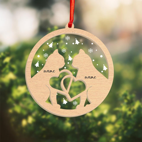 MAPrints Personalized Cat Ornaments for Christmas Tree, Custom Cat Christmas Ornament 2024, Cat Wood and Acrylic Ornament, Lovers Cat Memorial Ornament, Cat Hanging Ornament Cat On The Moon (CAT 7)