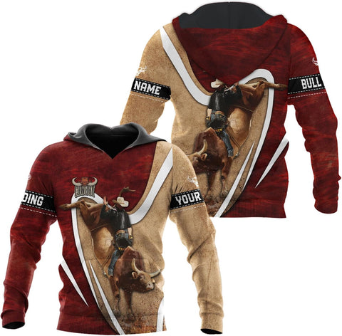 Rivelus Personalized Name Bull Riding Shirt 3D, Rodeo Shirts Bull Biding Shirts for Men and Women, Bull Rider Shirt Gift