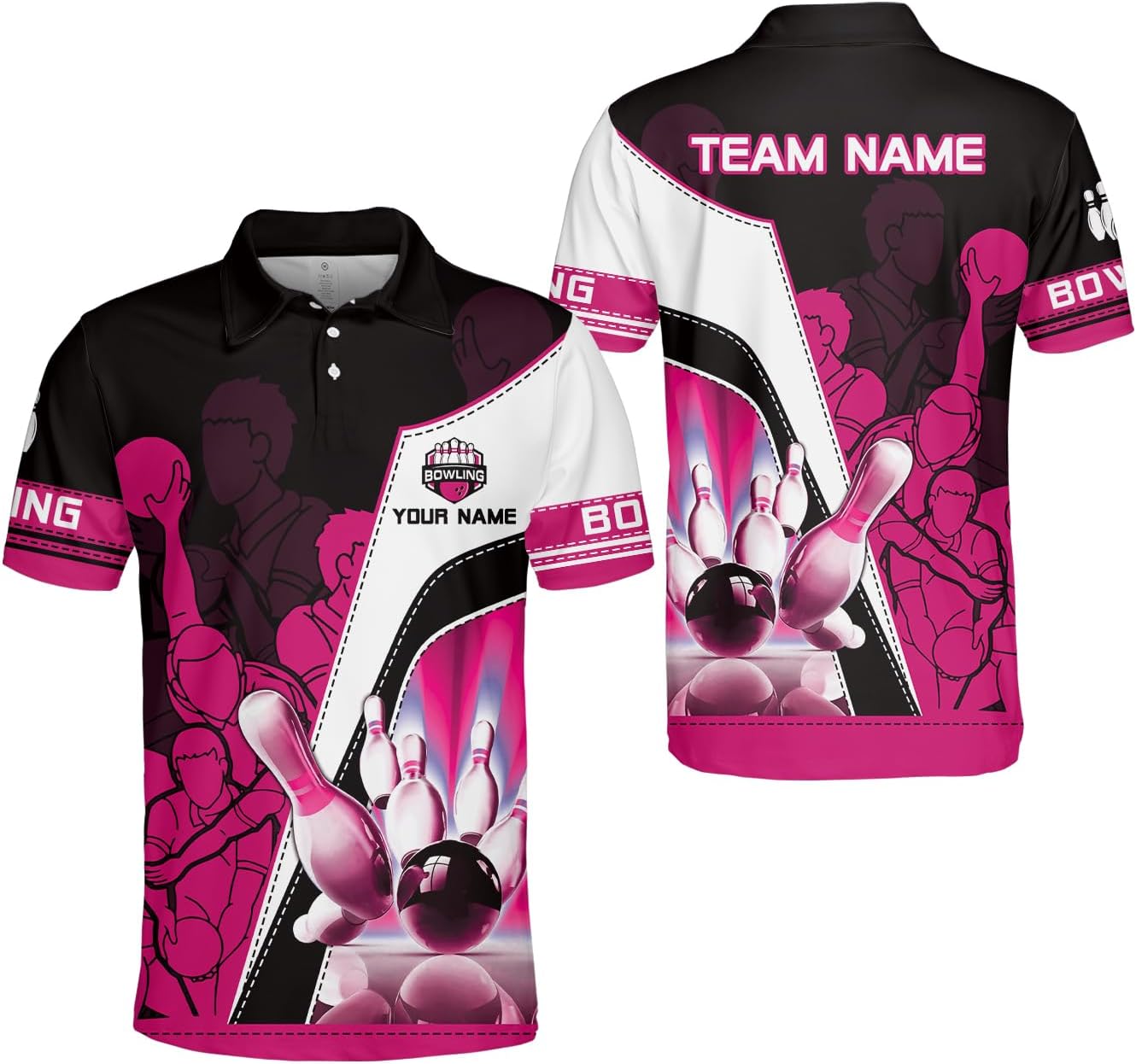 Royal Fight Personalized Bowling Polo Shirts 3D Custom Bowling Polo Shirt Bowling Shirts for Team Gift for Bowling Lover