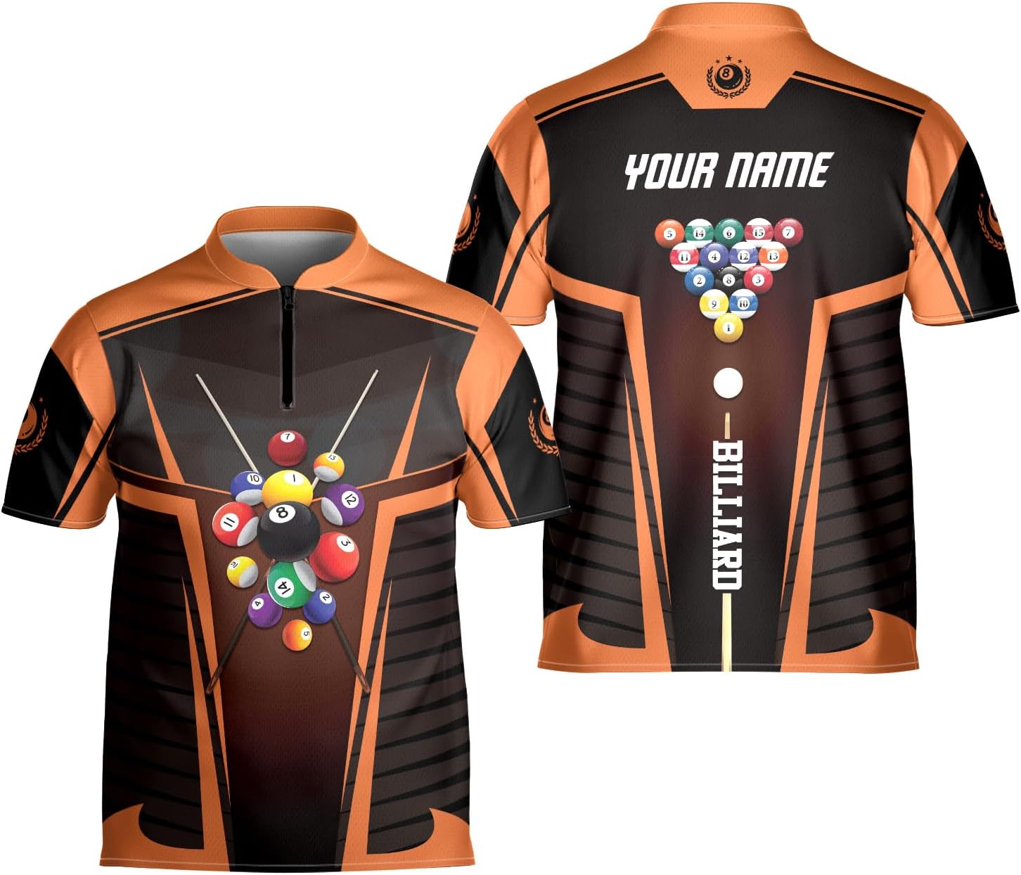 Artparel Personalized Billiard Jersey 3D Billiard Shirts for Men Billiard Bowling Jersey Billiards 9 Ball Pool Shirts for Men