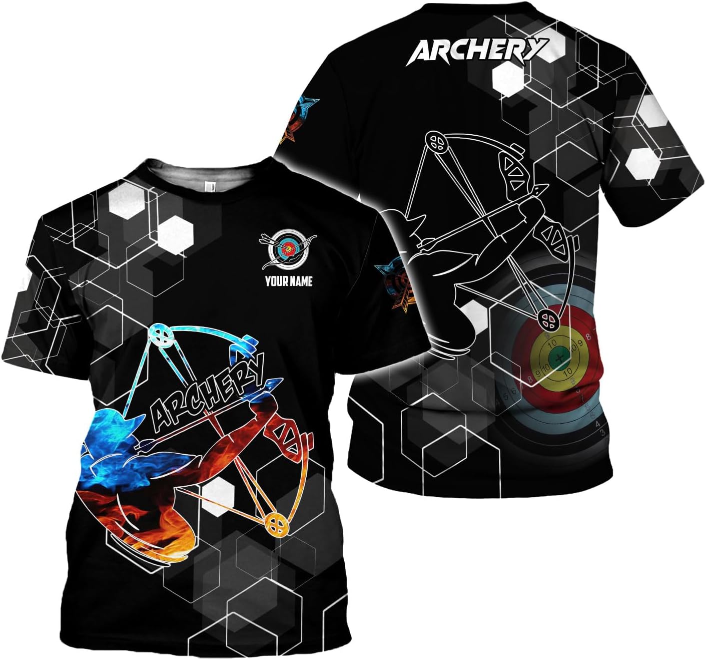 Artparel Personalized Archery Shirt 3D Archery Target Bow Archery Shirts for Men Women Archer Archery Lovers T-Shirt S-5XL