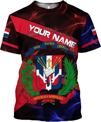Ligthuy Personalized Dominican Shirt 3D, Dominican Republic Shirts, Dominican Flag Unisex Republica Dominicana Shirt S-5XL