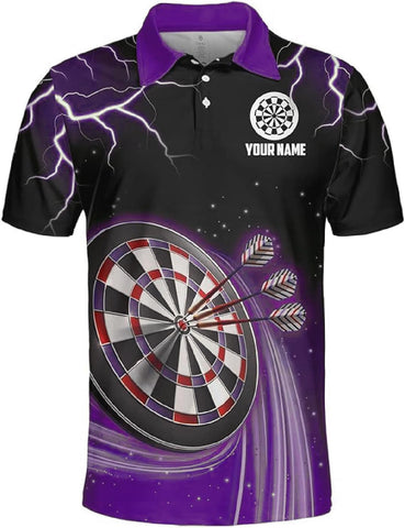 Riveprints Personalized Name Dart 3D Polo Shirt, Dart Shirts, Mens Dart Shirts, Funny Dart Tshirts, Dart Team Shirts Gifts
