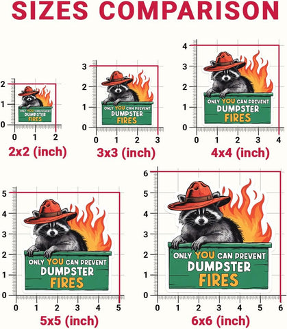3Pcs Only You Can Prevent Dumpster Fire Sticker Funny Racoon Dumpster Fire Stickers Fire Prevention Only You Can Prevent Dumpster Fires Decal for Laptop Water Bottle Toolbox Phone Car Gifts 3"