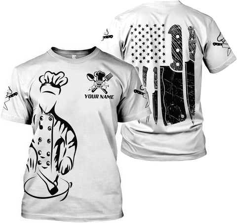 Custom Chef Shirt Chef Shirts for Men Gifts for Master Chef Lovers Custom Chef T Shirts for Men Funny 3D Chef Shirts for Men