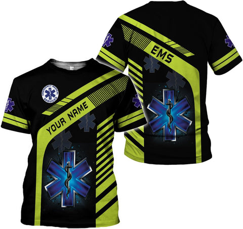 Podagree Personalized EMT Shirt, EMS Shirt, Customized EMS Shirts,EMT Paramedic Uniform Emergency Medical Technician Shirts