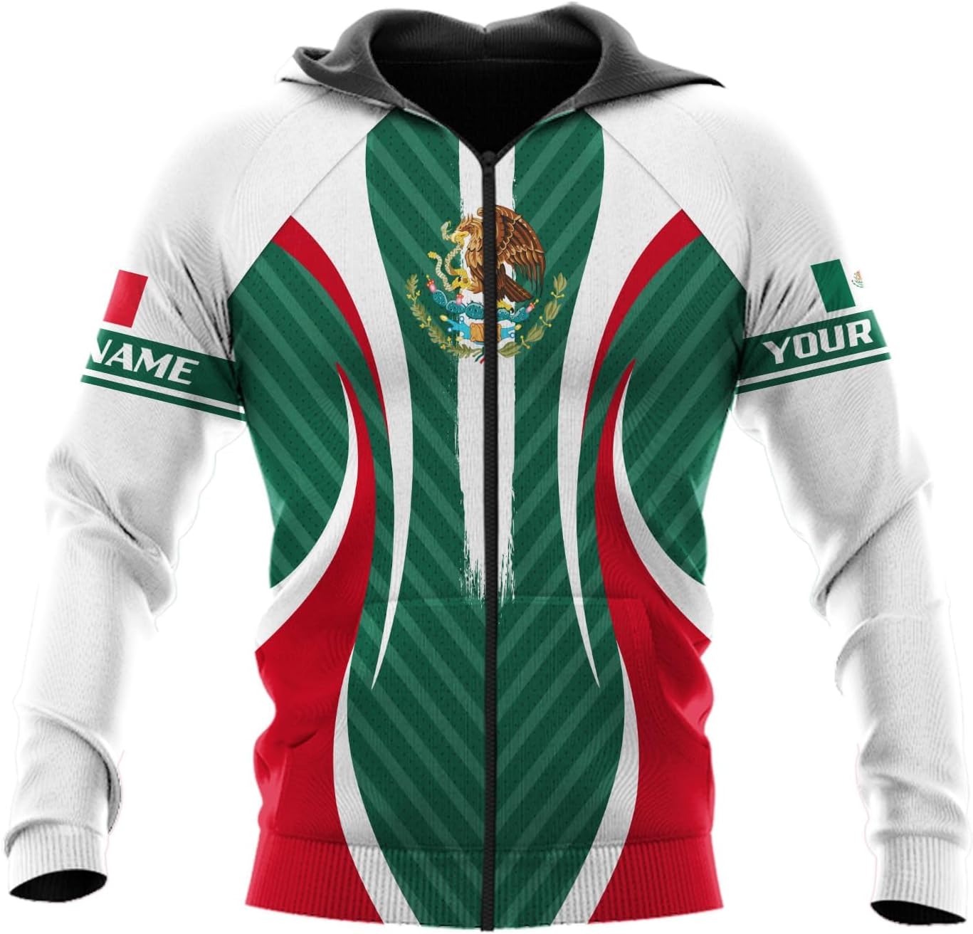 Personalized Name Mexican Hoodie 3D, Customized Mexican Hoodies for Men, Unisex Mexico Hoodie, Mexico Hoodies for Men 1