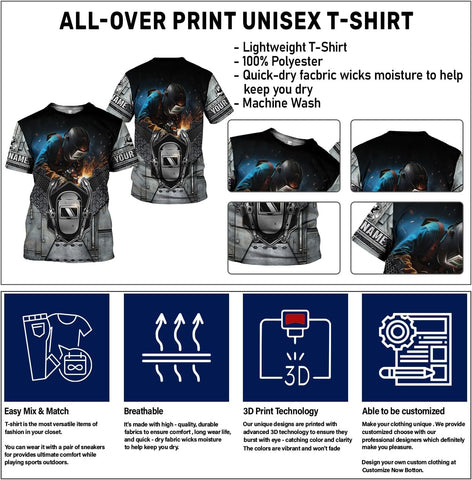 MAPrints Personalized Welder Hoodies, Welder 3D Hoodie Welding Shirt Hoodie, Tshirt, Zip Hoodie, Sweatshirt For Men Women