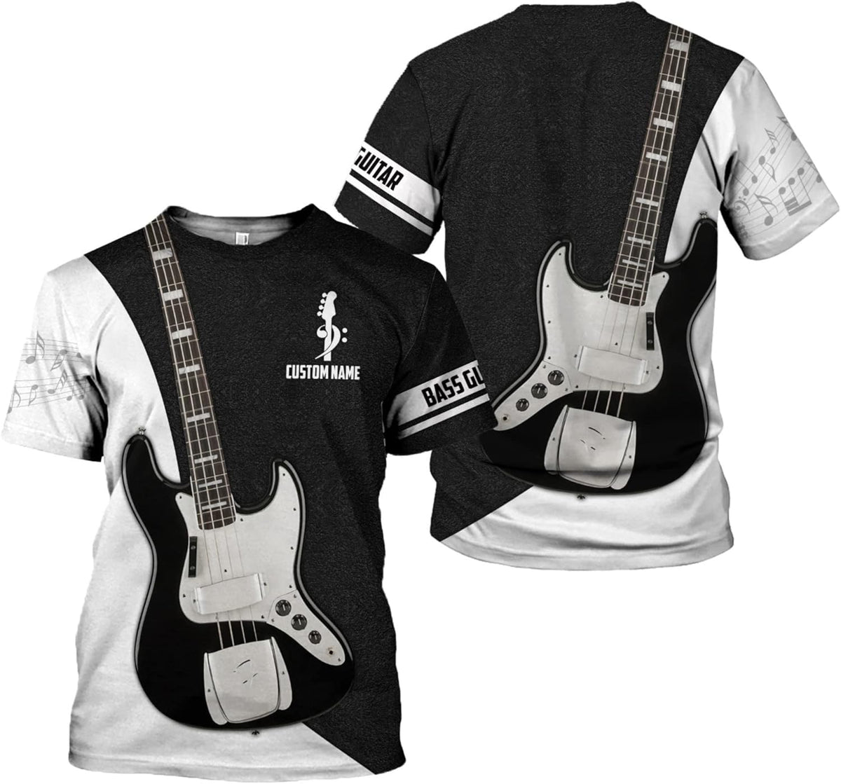 Personalized Bass Guitar 3D Shirt Men Women, Custom Name 3D Drum Shirts Gift for Bass Guitar, Bass Guitar Player Shirts