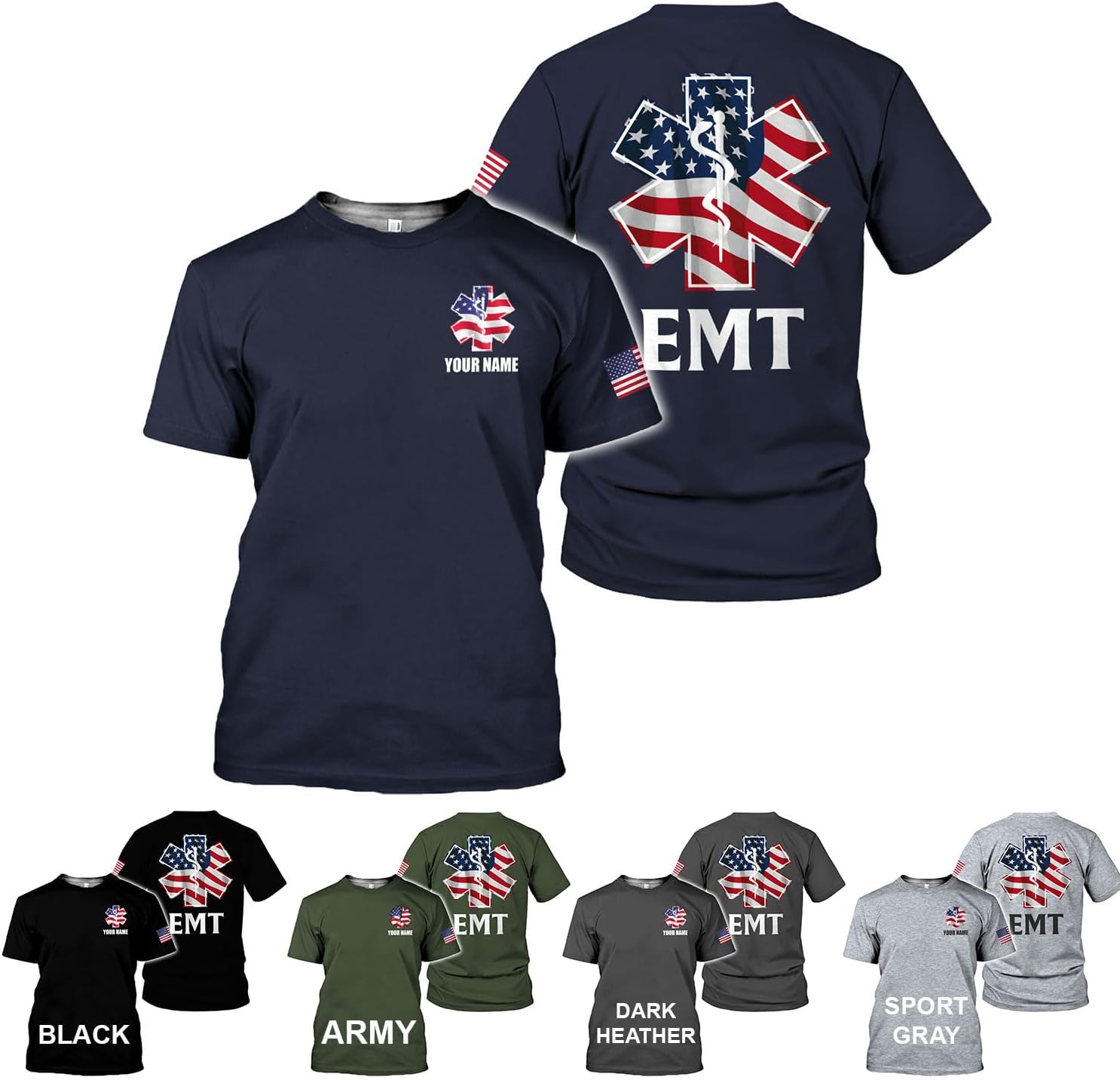 Mostprints Personalized EMT Shirt, EMS Shirt, Customized EMS Shirts,EMT Paramedic Uniform Emergency Medical Technician Shirts