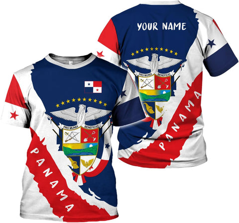 Mostprints Personalized Panama Shirt 3D, Panama Camisa Shirt, Panamanian Flag Pride Shirts Panama Hombres Camisa Men Women