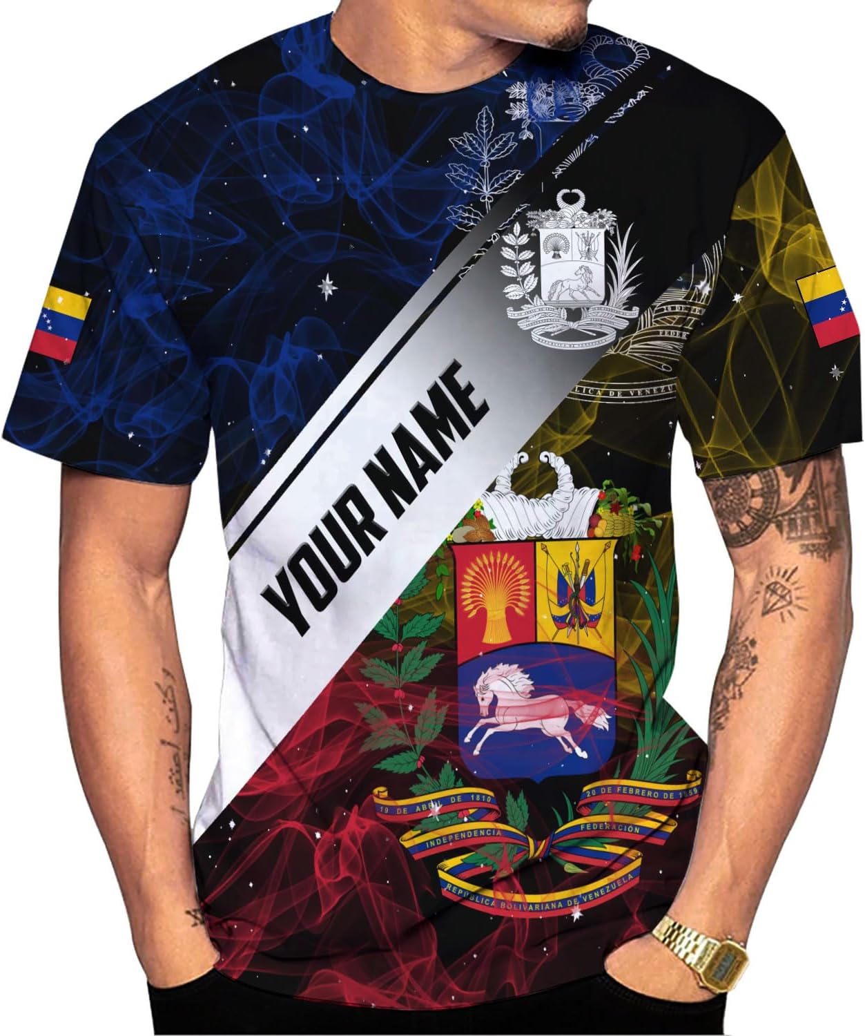 Royal Fight Personalized Coat of Arms Shirt with Venezuela Flag - Pride Shirts for Men & Women