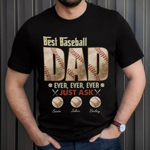 Personalized Baseball Dad Shirt, Custom Dad Baseball T-Shirt, Baseball Dad Gifts, Baseball Lover Gift, Dad's Birthday Present