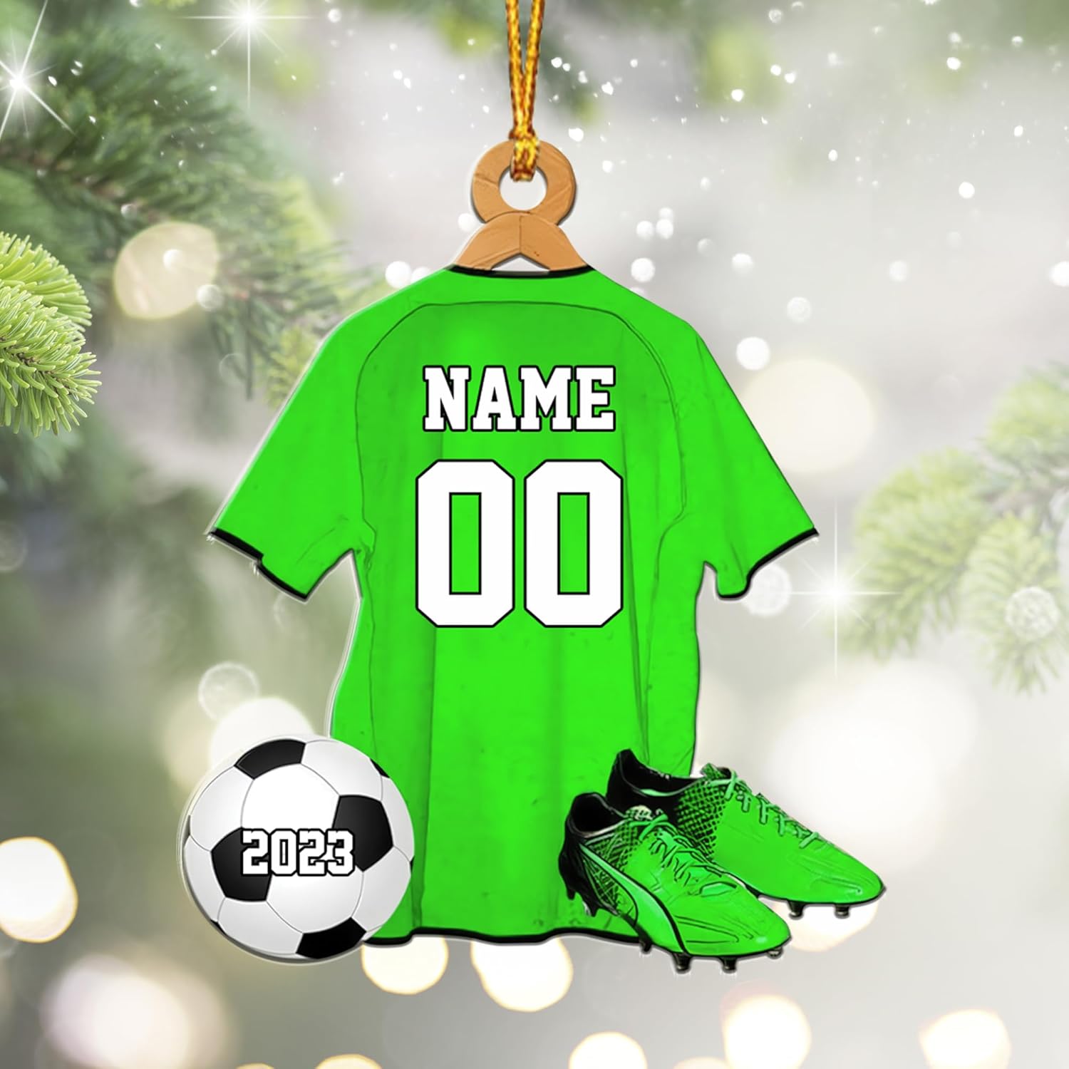 mostprints Personalized Soccer Christmas Ornament, Soccer Ornament for Boys, Soccer Team Ornaments, Gifts for The Soccer Player, Soccer Player Ornament, Soccer Gift Tree Hanging (SC12)