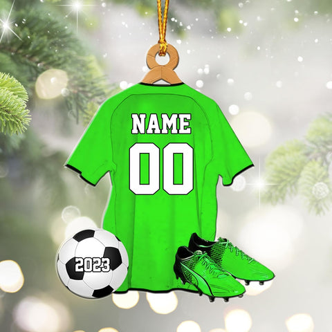 mostprints Personalized Soccer Christmas Ornament, Soccer Ornament for Boys, Soccer Team Ornaments, Gifts for The Soccer Player, Soccer Player Ornament, Soccer Gift Tree Hanging (SC12)