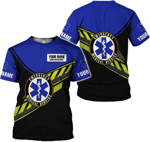 Custom EMS EMT Shirts Men Women, Personalized Paramedic Uniform Emergency Medical Technician Apparel, EMS Week Gifts