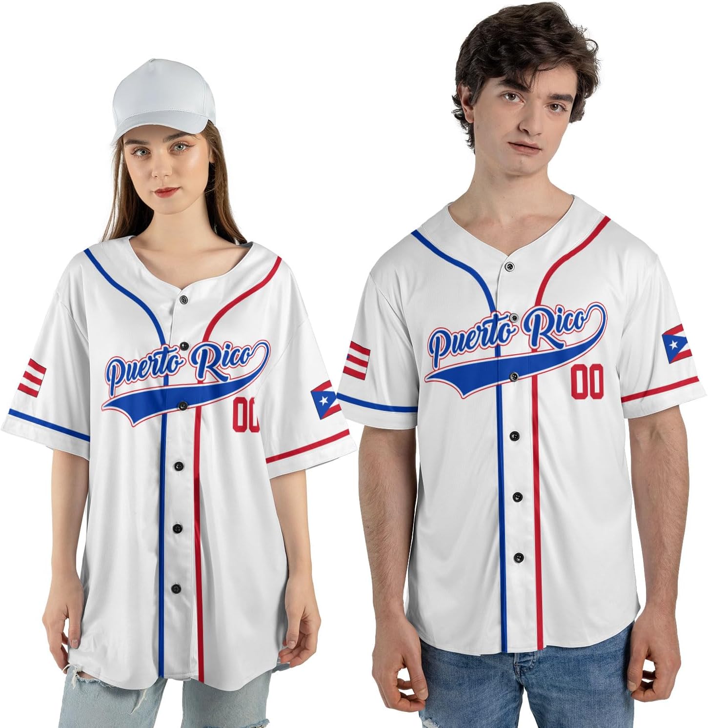 RoyalBro Personalized Puerto Rico Baseball Shirt - Custom Team Name, Puerto Rican Baseball Jersey for Men