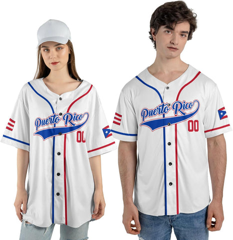 RoyalBro Personalized Puerto Rico Baseball Shirt - Custom Team Name, Puerto Rican Baseball Jersey for Men