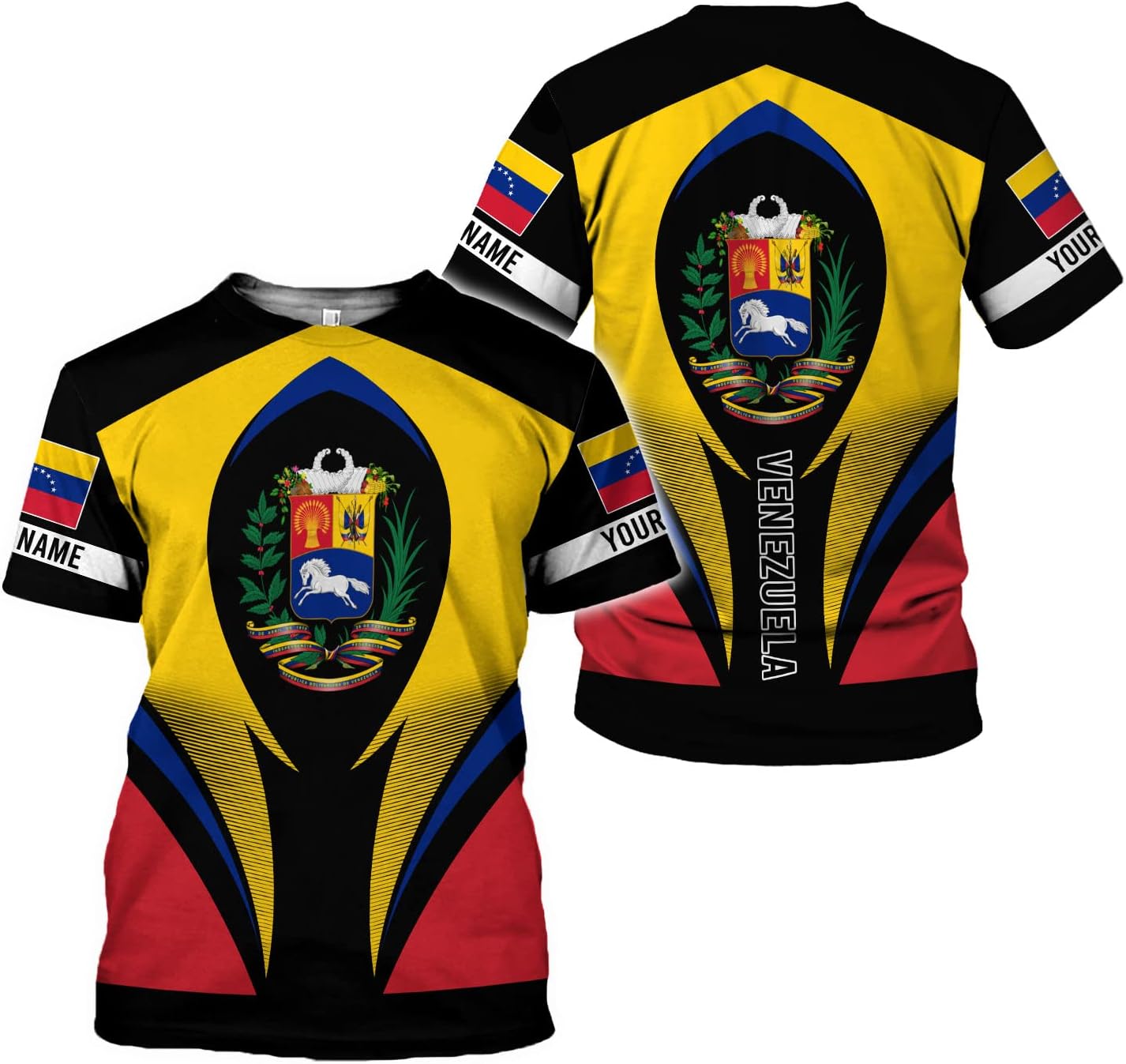 Royal Fight Personalized Coat of Arms Shirt with Venezuela Flag - Pride Shirts for Men & Women