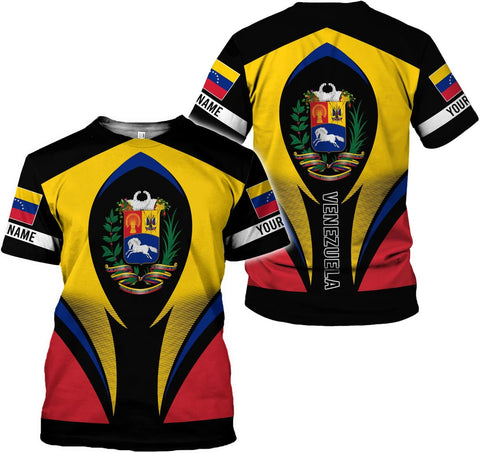 Royal Fight Personalized Coat of Arms Shirt with Venezuela Flag - Pride Shirts for Men & Women