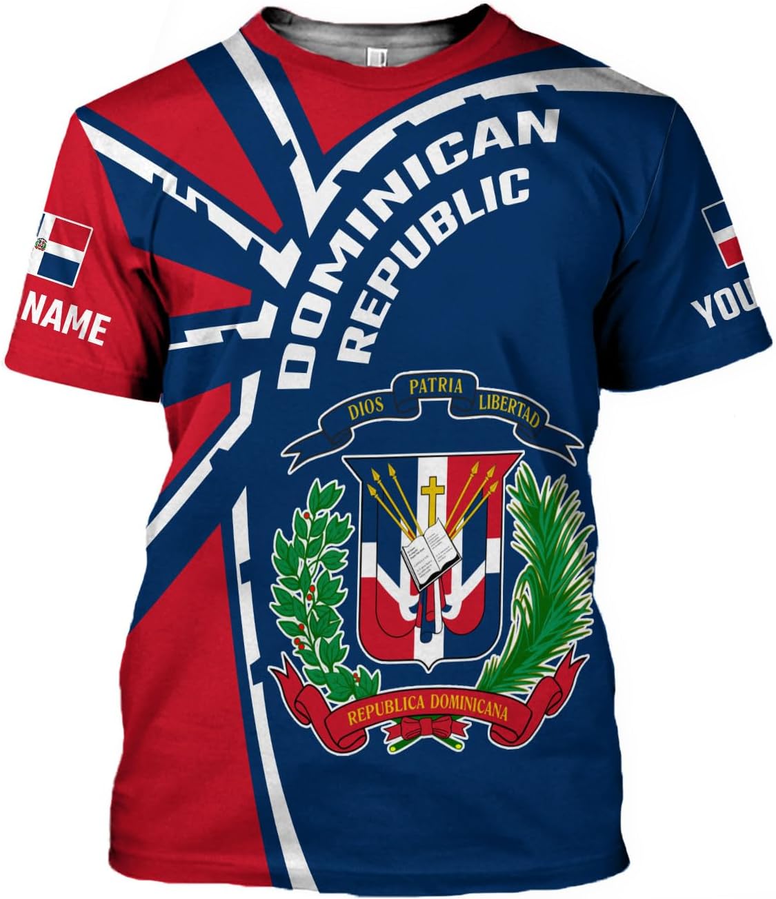 Custom Dominican Republic 3D Shirts for Men Dominicana Flag Shirts Dominican Flag Tshirt Dominican Independence Day