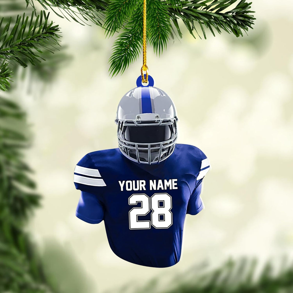 Artparel Personalized Football Ornament Customized Football Christmas Ornaments Football Ornament Christmas Hanging D��cor Gift for Football Fans Football Gifts Gift for Football Player (FB 11)