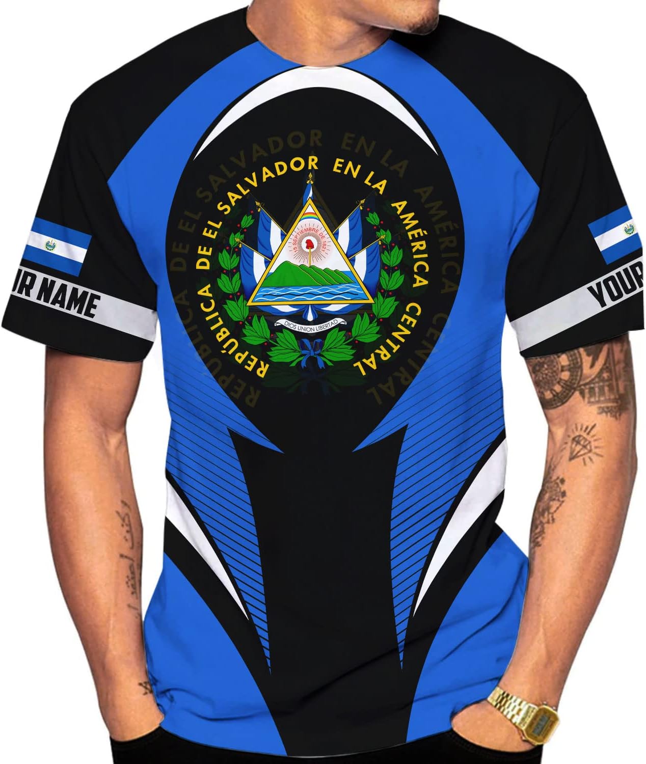 AOVL Custom El Salvador 3D Shirt for Men Camiseta De El Salvador Flag Shirt Salvadorans Pride Jersey El Salvadoreña Tshirt