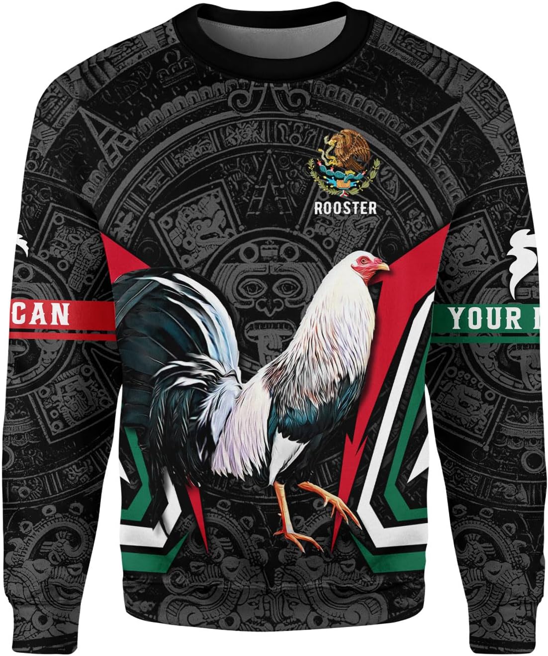 Woseprints Personalized Name Mexican Shirts for Men, Rooster Mexico Shirts for Men, Mexico Shirt Eagle Flag Mexican Eagle