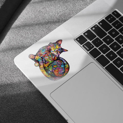 (3Pcs) Cat Funky Colors Glow Vinyl Bumper Decal Sticker, Cats Bumper Stickers, Color Cats Decal - Stickers for Laptop Water Bottle Phone Car Window Helmet 3" (DR Cat 2)