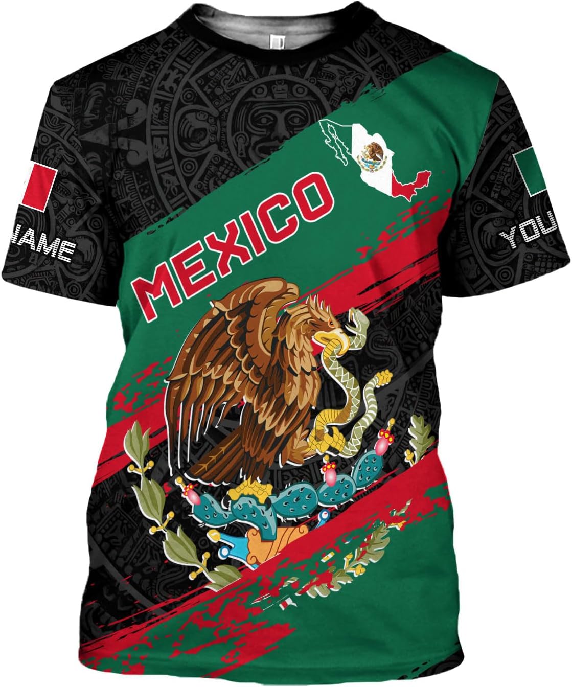Royal Fight Personalized Mexico Shirts, Mexican Shirts for Men, Customized Mexico T-Shirt for Men, Mexico Eagle Flag Shirt