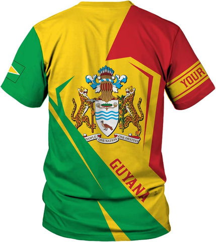 MoonArt Personalized Guyana Shirts - Guyanese Coat of Arms Flag 3D