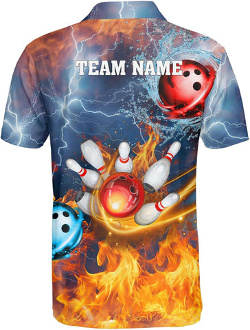 Mostprints Personalized Name Bowling Polo Shirts 3D for Men and Women, Bowling Shirt, Bowling Team