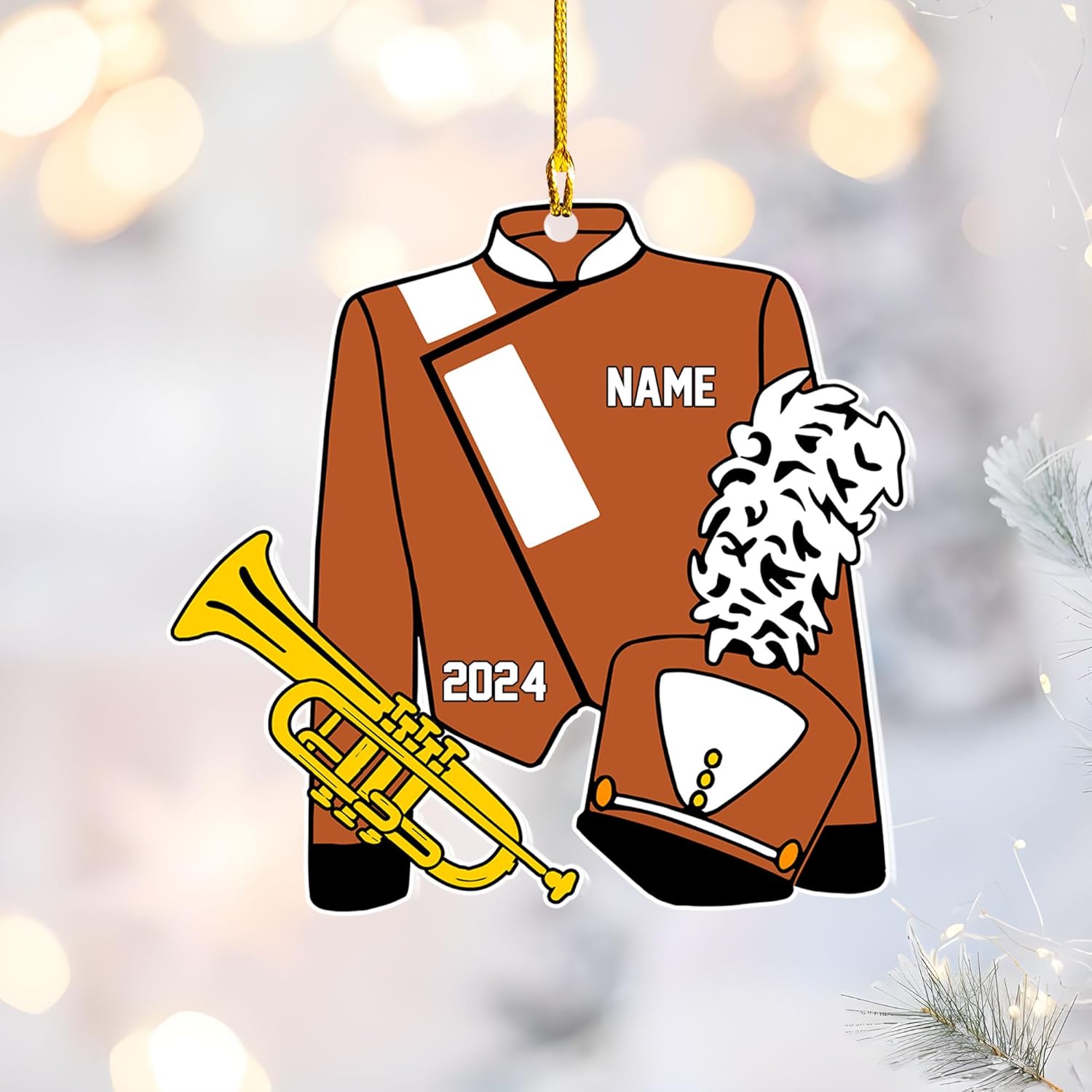 Pretyprints Marching Band Christmas Ornament Personalized Girl 2024 Custom Marching Band Gifts Band Director Gifts, Marching Band Gifts, Music Ornament Marching Band Teacher Gifts Music (Style 12)